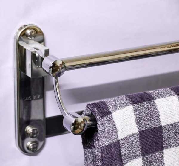 Double Towel Bar with 5 Hooks - Image 2
