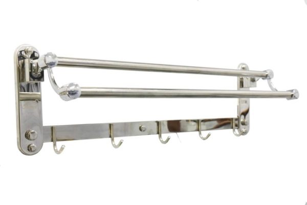 Double Towel Bar with 5 Hooks - Image 4