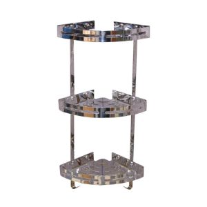 Bathroom & Kitchen Corner Shelf - Stainless Steel Triple Shelves