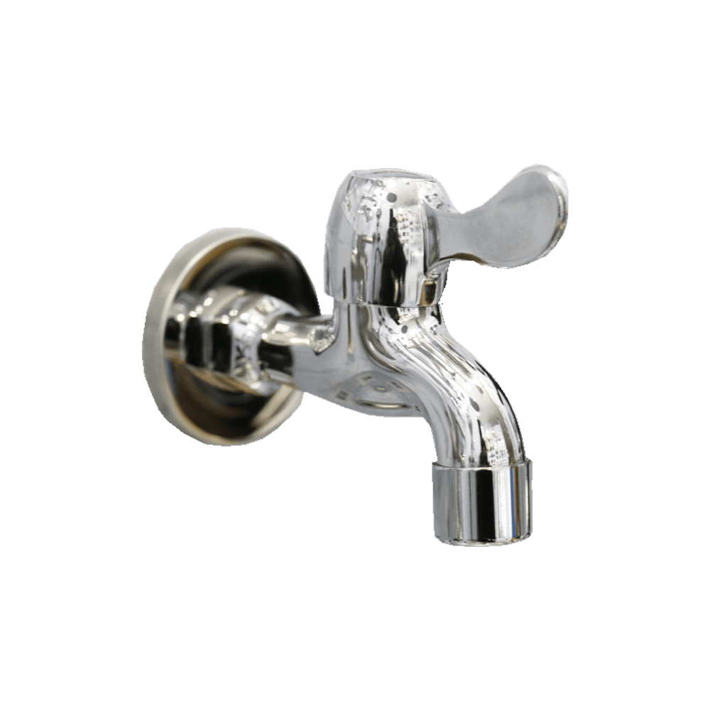 Chrome Bib Tap wall Type - Brass dhobi Tap