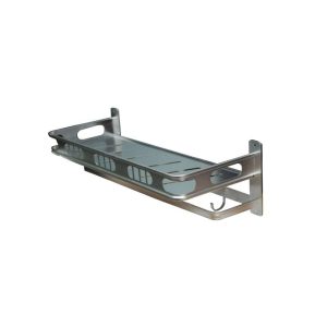 Stainless Steel Chrome Towel Rack in Nairobi, Kenya | Bathroom Accessories in Nairobi, Kenya | Towel Holders in Nairobi, Kenya - Aluminum Shelf with Hooks