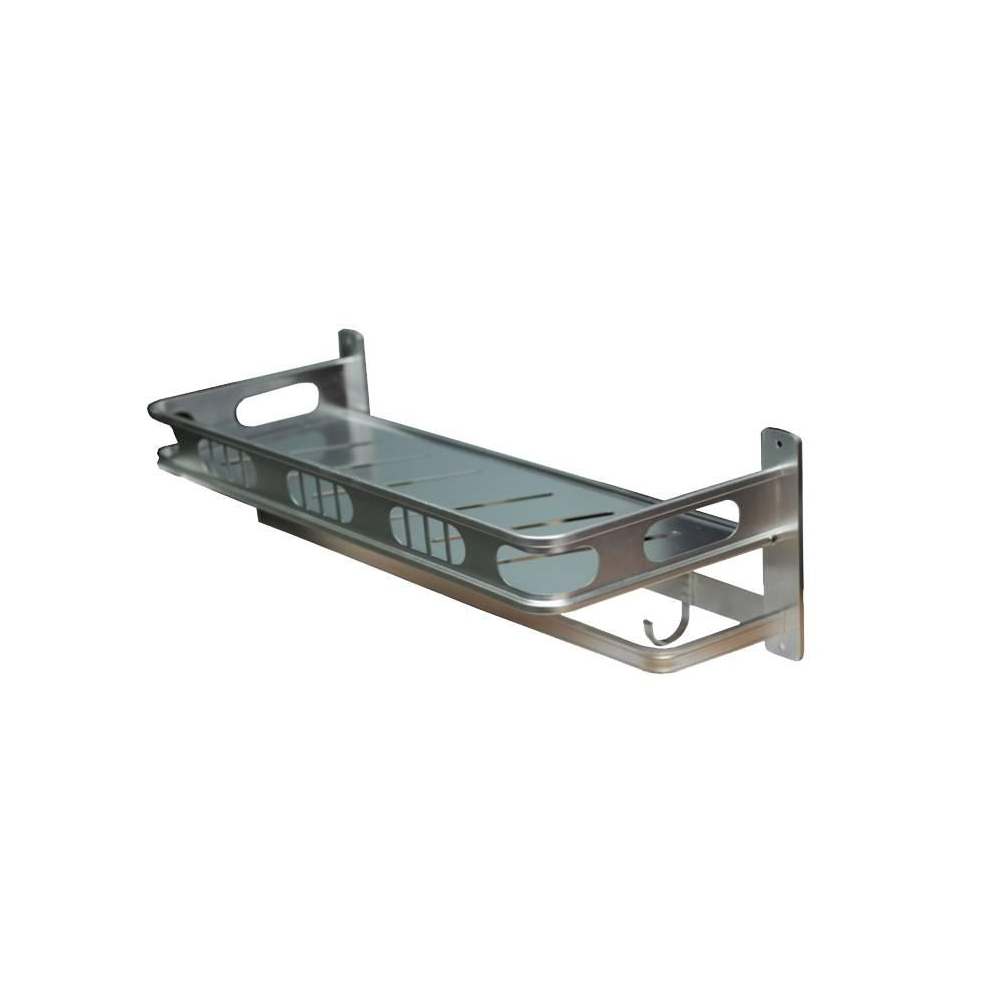 Stainless Steel Chrome Towel Rack in Nairobi, Kenya | Bathroom Accessories in Nairobi, Kenya | Towel Holders in Nairobi, Kenya - Aluminum Shelf with Hooks