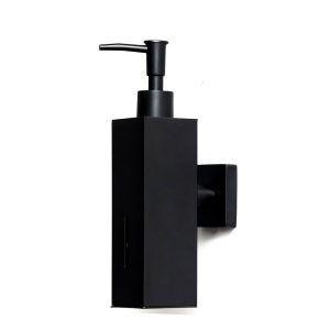 Black Glass Soap/Sanitizer Dispenser - Stainless Steel Soap Dispenser