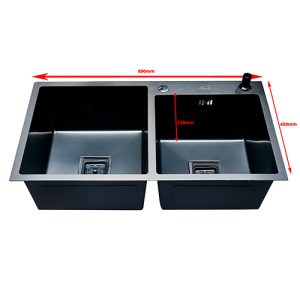Handmade Double Bowl Kitchen Sink - Gun Grey - Handmade Kitchen Sink in Nairobi , Kenya - Stainless steel Kitchen sinks in Kenya